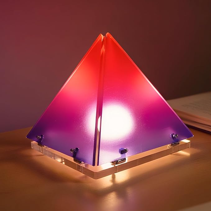 DIY Pyramide Mood Light, 3D Triangel Light, Geometric Creative Decoration for Gaming Room, Dinner Table, Childroom,Valentines Day Gifts Kids Night Light Gift,USB Powered