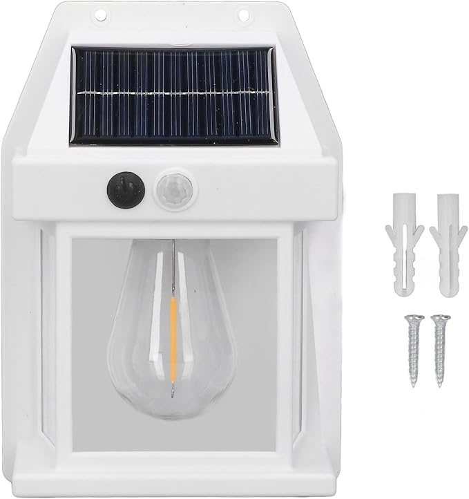 Solar Wall Lights, Outdoor Motion Sensor, Dusk to Dawn LED Outdoor Solar Lights with 3 Modes, for Patio, Garage, Shed (White)