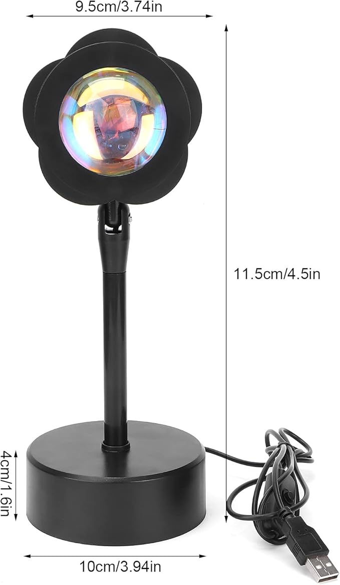 Sunset Projection Lamp, LED Atmosphere Light with 180 Degree Rotation, High Saturation Soft Beam Rainbow Halo Projector for Room Decor Photography Studio (Rainbow)