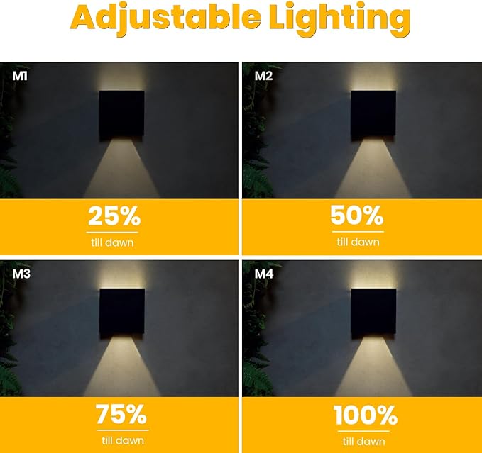 Solar Lights, 2pcs Up and Down Solar Wall Lights Outdoor Waterproof, 4000K 700LM Cube Design Dusk to Dawn Solars Outdoor Light for Outside Porch Pergola Patio Yard Decor