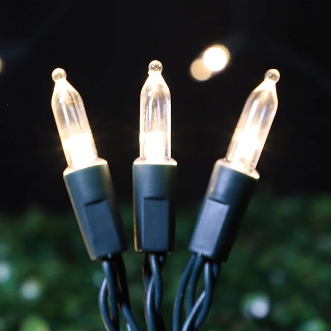 LAMPHOME Christmas Lights 6 Pack 18 Feet 50 LED Warm White Mini String Light with 8 Modes Waterproof Tree for Xmas Outdoor Holiday Party Garden Decor, Warm White