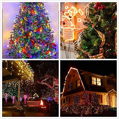 2-Pack Connectable C9 LED Christmas Lights String, 66 FT 100 LED Christmas Lights Plug in with 29V Safe Adaptor, Waterproof Decorative Lights Indoor/Outdoor for Xmas Tree Decoration (Multi-Colored)