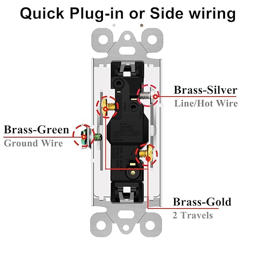 3 Way Switch White, Greencycle 4 Pack Three Way/Single Pole Light Switch Rocker Switches 15A 120/277V, On/Off Rocker Paddle Interrupter, Residential/Commercial Grade,Home & Office,UL/CUL
