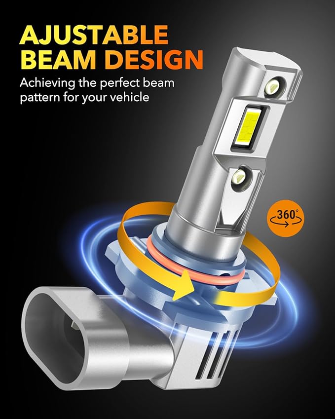 OXILAM 9012 LED Bulb, HIR2 Bulbs, 900% Ultra-Bright, 5 Min Quick Install, 50000H Lifespan, No Flicker, 99% Compatibility