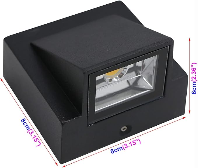 3W LED Outdoor Exterior Wall Step Down Light Fixture Lamp Black Finish Warm White