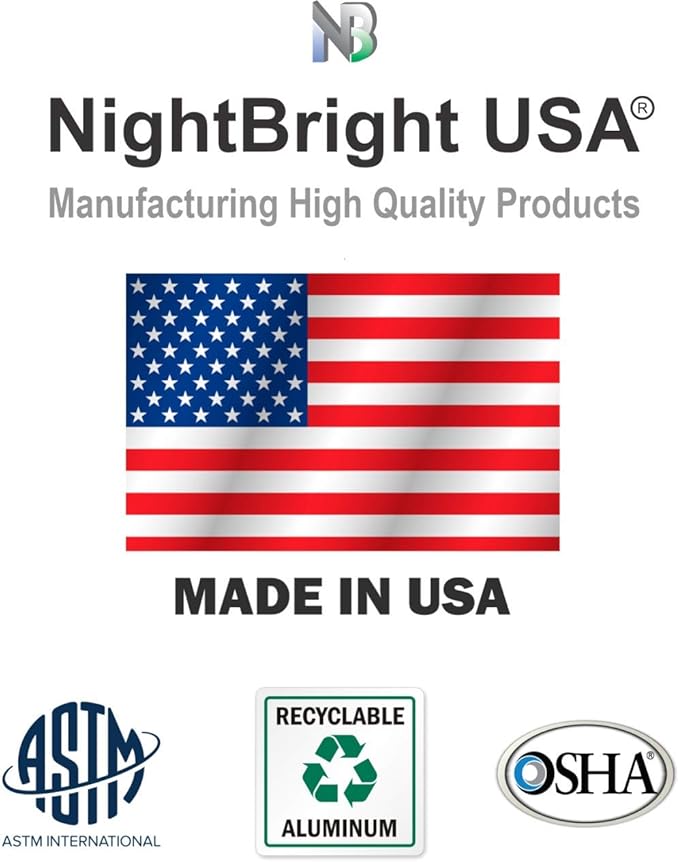 Photoluminescent Exit Sign Red W/Holes and Hardware - Aluminum - UL 924 Code Approved/IBC/NFPA 101) Made in USA | NightBright USA Part Number ULR-050-HH