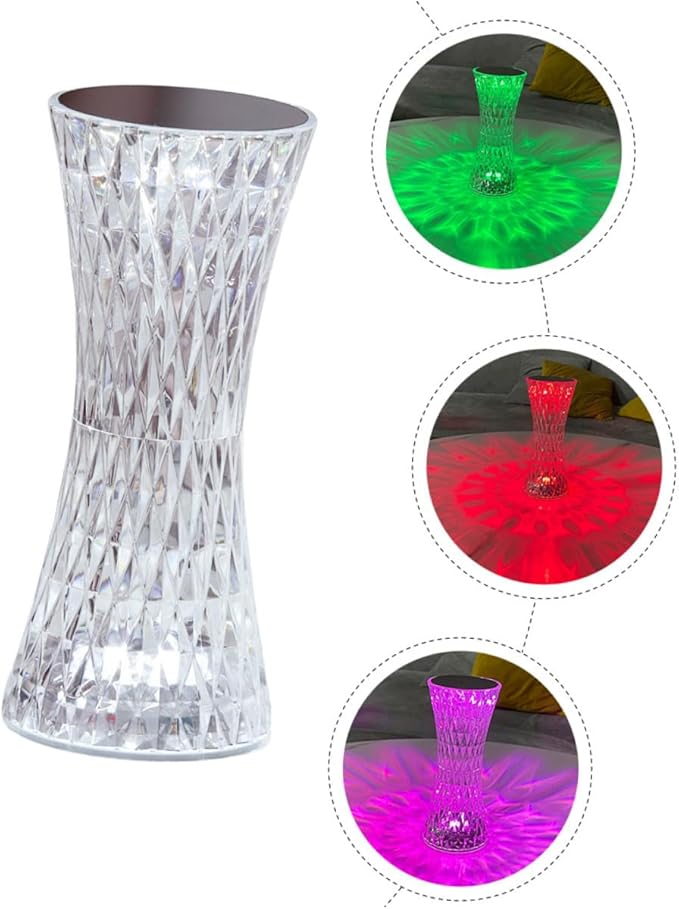 USB Rechargeable LED Desk Lamp with Touch Control and Remote, 16-Color Crystal Diamond Bedside Table Lamp for Bedroom Home Decoration, Small Waist Ambient Night Light