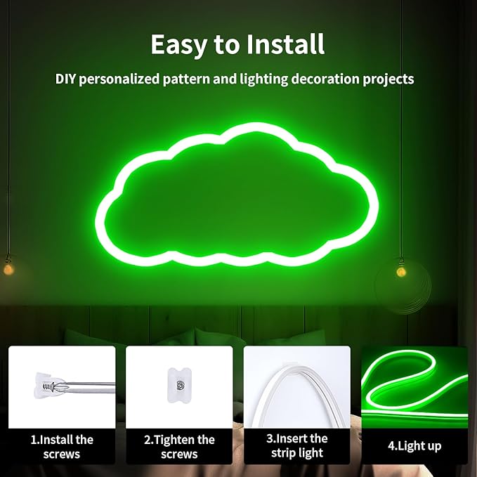 iNextStation 12V Green LED Strip Lights 16.4FT, Flexible Silicone Neon Rope Light with Power Adapter, Waterproof, Cuttable, Dimmable & Linkable, LED Lights Strip for Bedroom, Kitchen(with Plug)