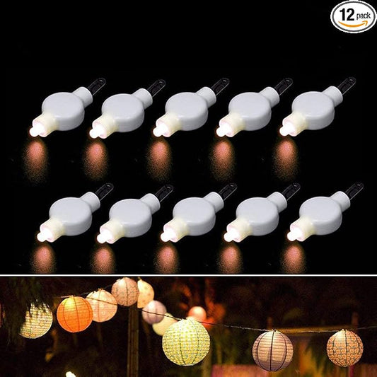 Paper Lantern Lights Battery Operated Hanging LED Lights Super Bright Easy Use Decorative Lighting for Outdoor/Indoor Wedding Camping Party Events Balloon Lanterns,Last 36 Hours(Pack of 12,Warm White)