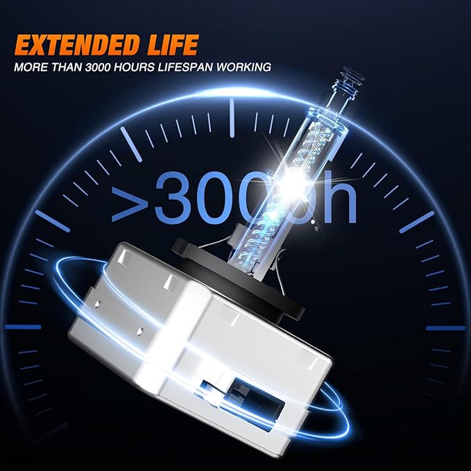 Nilight D3S HID Headlight Bulbs, Super Bright D3S HID Bulb 6000K Diamond White High Low Beam HID Xenon Bulbs Replacement, 2-Pack