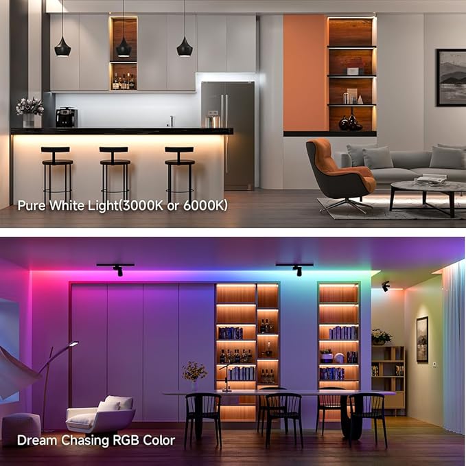 BTF-LIGHTING WS2814 IC RGBW RGB+Cool White(Similar WS2812B) Addressable DC24V 16.4FT 84LED/m 14pixel/m 4 Colors in 1 Dream Color LED Strip 12mm Width PCB IP30 for Home Decor(No Adapter or Controller)