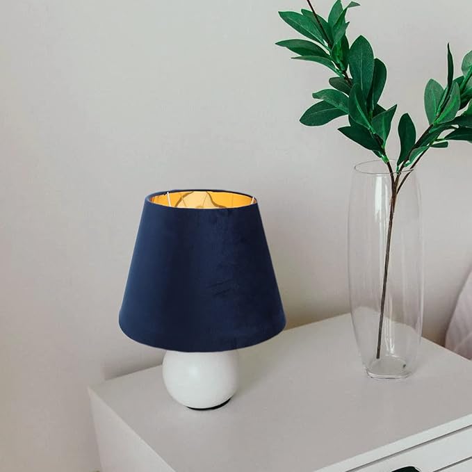 DOITOOL Lamp Shade for Table Lamp,Barrel Fabric Lampshade Drum Lampshades Cloth Lamp Shade Replacement,Lamp Covers Shade Accessories-Blue