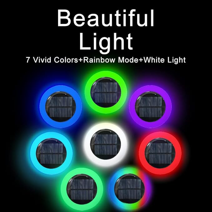 20 Lumens Colorized Solar Ground Lights,Solar Pool Lights with Mutiple Color Functions for Pool Area, Pathway, Patio, Yard, Path, Lawn and Garden