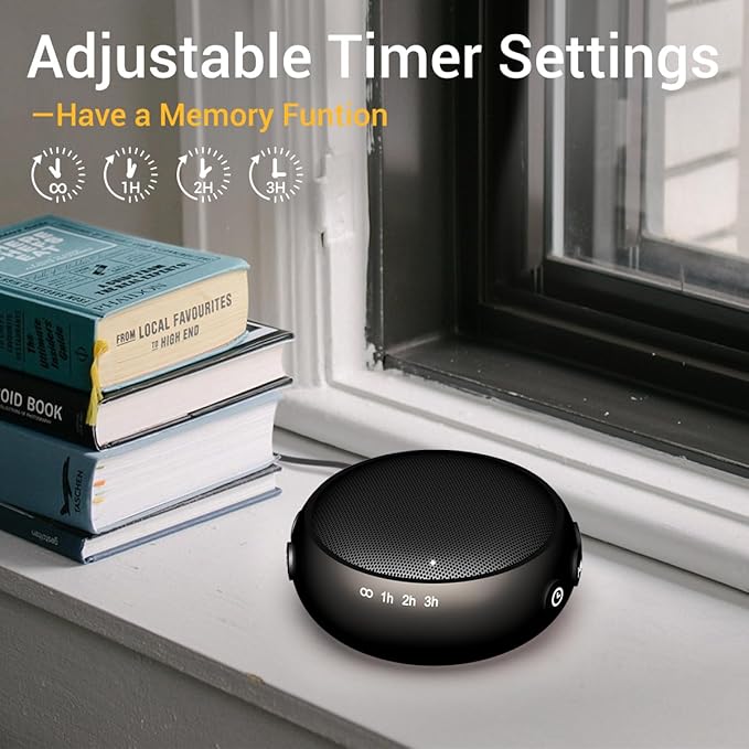 Sound Machine Small White Noise Machine with 30 Soothing Sounds Sleep Machine for Baby Kids Adults Natural Sounds Rain Fan Brown Pink Nosie Machine with 36 Volume Levels for Office Home Travel(Black)