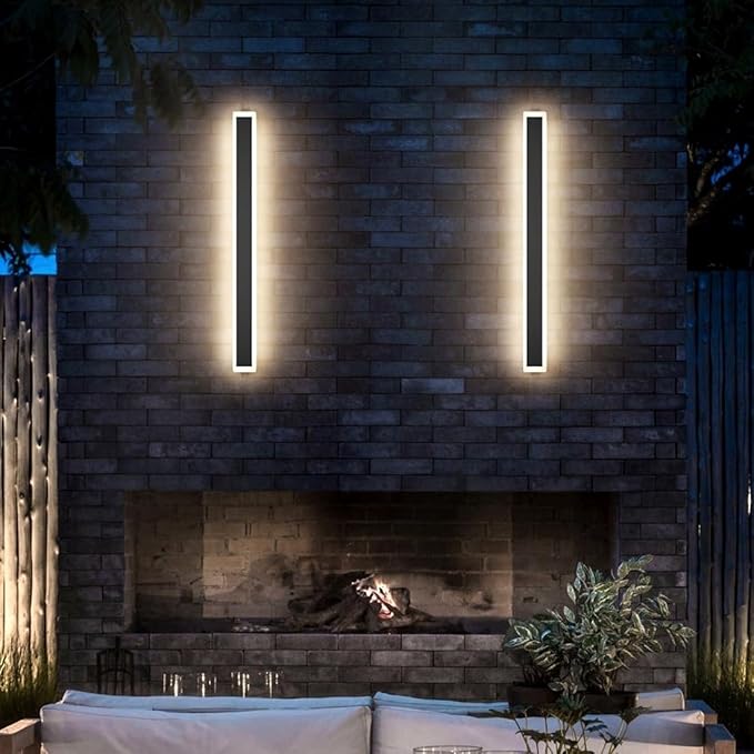 2 Pack 39.4Inch Long Outdoor Lights 4000K Dimmable Exterior Wall Mount Lighting Modern Outdoor Light IP65 Waterproof for Garage Porch