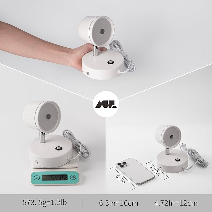 Aisilan Plug in Wall Sconce, Touch Dimmable Wall Light with 3 Color Temperatures, Adjustable 7W LED Sconce CRI97, Modern White Aluminum Plug in Wall Lamp for Bedroom Bedside Reading