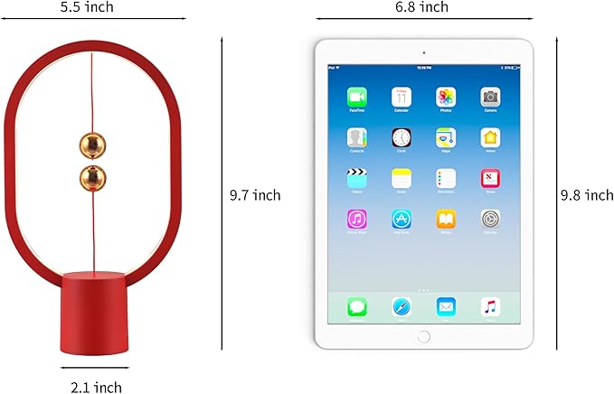 Magnetic Lamp - USB-Powered LED Table Lamp with Floating Design - Perfect for Home, Office, Dormitory, Hotel and Living Room(RED)