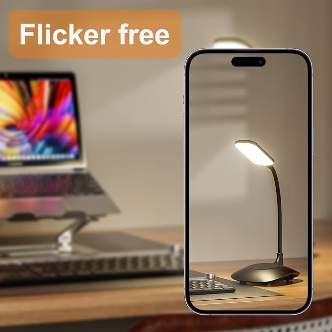 LED Desk Lamp with Adjustable Gooseneck, Office Desk Light Eye-Caring Office Lamp with Touch Control Dimmable Table Lamp, Flexible Goose Neck Study Lamps, Reading Lamp Table Lamp for Bedroom Bedside