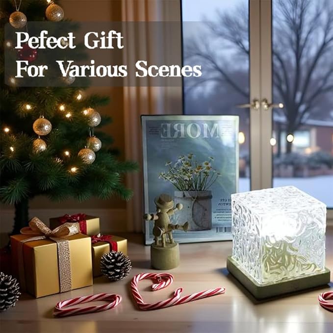 Ocean Wave Projector Cube Light, Luminorthe Cube Lamp, Corded Ocean Lamp, Northern Lights Projector Lights with 16 Colors and Dynamic Ripple Effect for Living Room Bedroom Decor