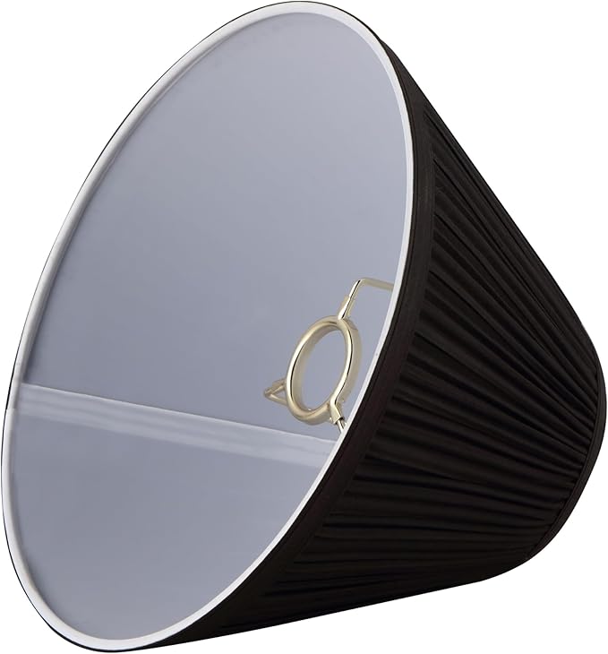 Aspen Creative 59172, Empire Uno Lamp Shade, Black, 4" Top x 10" Bottom x 7" Slant Height, Slip UNO 33mm