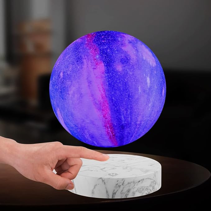 Levitating Galaxy Moon Lamp, Magnetic Floating Spinning 3D Moon Night Lights, with 16 Colors LED Star Moon Light for Office Bedrooms Decor, Birthday Gifts for Family, Friends, Kids