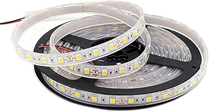 BSOD Outdoor LED Strip Lights Waterproof,Warm White IP68 Led Strip 12v Boat Underwater Lights 16.4ft 5050 SMD 300 Led Tube Flexible Rope Light for Swimming Pool Boat Fish Tank