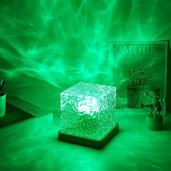 Northern Lights Ocean Wave Projector Light,16 Colors Gradual Rotating Water Cube Lamp,Underwater Projector Light with Remote Control for Kids Adults,Ocean Wave Night Light for Bedroom