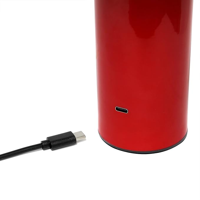 Simple Designs LD1070-RED 8.26" Mushroom Magic Mini Dome Dimming LED Touch Lamp, Portable and Rechargeable, Red