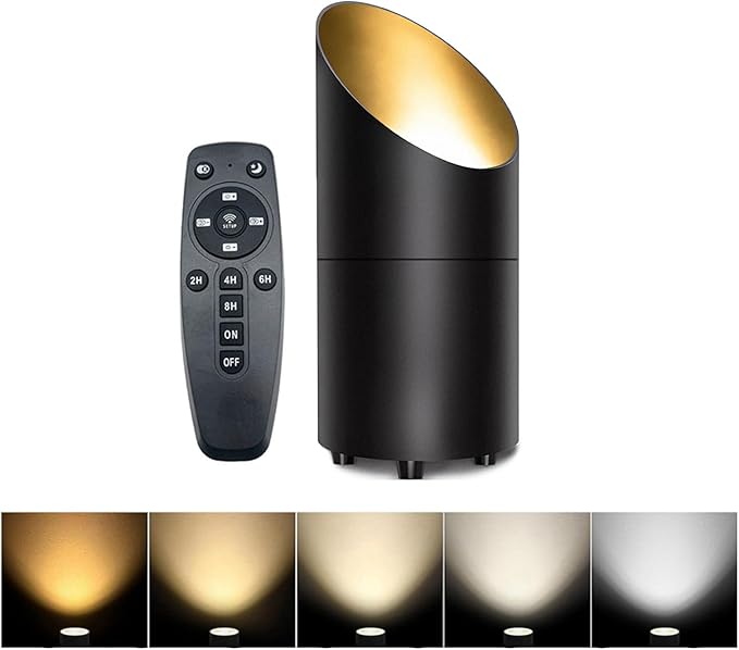 Uplights Indoor LED Spotlights 8W 2700K-6500K White Color Adjustable Desktop Corner Accent Floor Can Uplighting for Plant Picture Living Room with 5.9 FT Plug Cord and Foot Switch