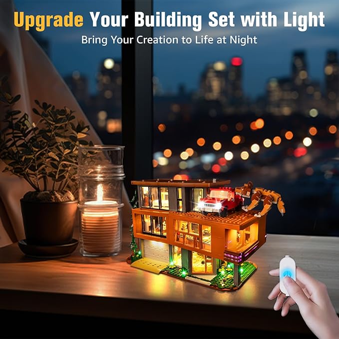 BrickSoul Upgrade Light Kit for Lego 21354 Twilight The Cullen House Building Set | with ON/Off & Dimmer Switch & Hidden Cable Tech | Easy Install Lighting Set (21354 Set NOT Included)