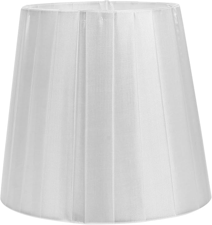 Clip on Lampshade Cloth Lamp Cover for Bedroom Table Floor Lamps Portable Pleated Lamp Shade with Bulb Clip White 5.51X4.92X3.54In