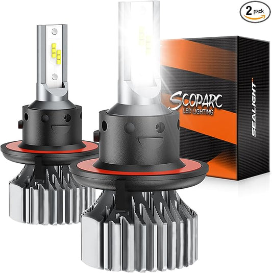 SEALIGHT 9008/H13 Fog Lights, 42000LM 60W Super Bright 6500K White, 2025 Version, 8×Brighteness S1 Series Fanless 3-Minute Plug-and-Play, 1:1 Size, IP68 Waterproof, Pack of 2