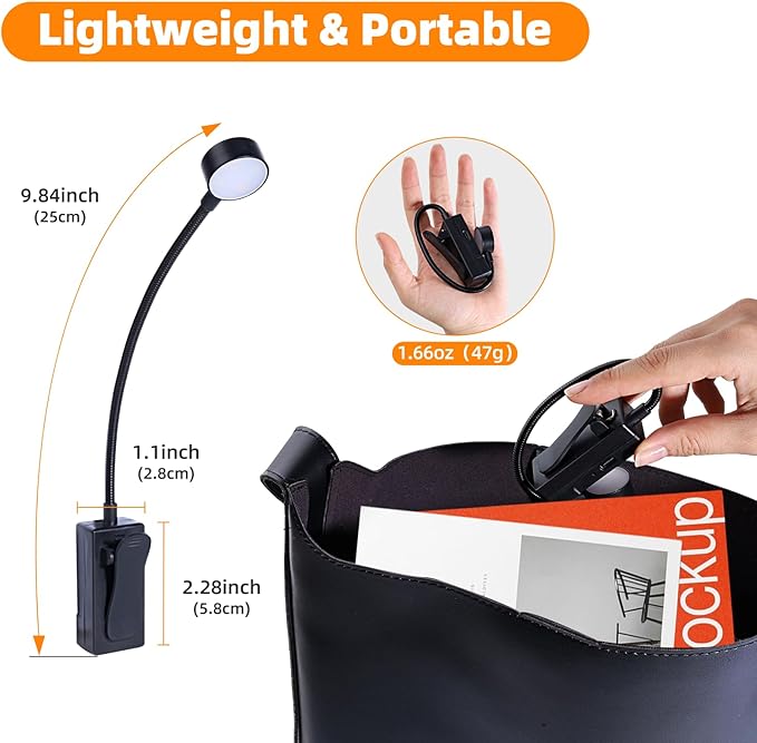 KunHe 60 Pack Rechargeable Book Light Bulk Clip-On Reading Lights for Books in Bed Long-Lasting 3 Modes & 3 Brightness Levels Compact USB Charging Mini Booklights for Kids Book Lovers Bulk Gifts