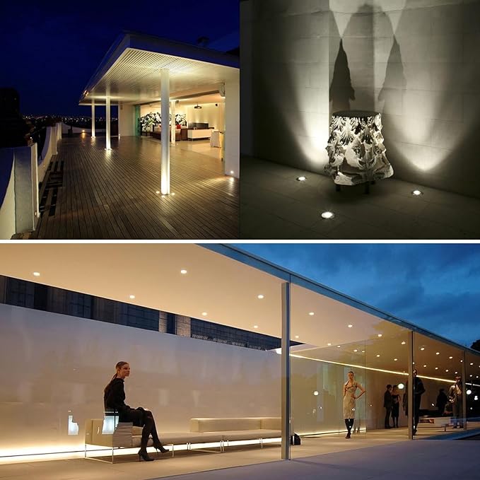 210 LED Honeycomb Underground Light, 3W, DC12-24V, IP67, Anti-Glare, Low-Voltage Embedded, Stainless Steel 304 Cover, Suitable for Outdoor Ground, Deck, Square, Park, Courtyard(3000K, 6P-B)