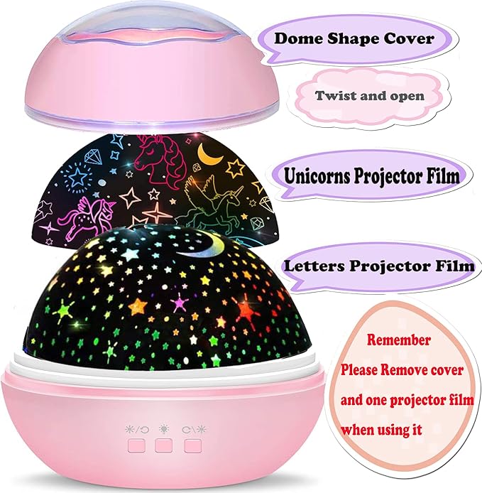 MINGKIDS Christmas Stocking Stuffers for Toddler Girls,Unicorn Gifts Age 6-8,Unicorns and Starry Night Light Projector for Kids, Birthday Gift for 3-10 Year Olds Girls