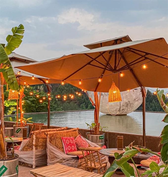 Kawaya 240FT Outdoor Lights String LED Patio Light Waterproof Dimmable G40 Globe String Lighting for Outside with 120+4 Blubs Shatterproof Hanging Lights for Porch Bistro Backyard Gazebo Balcony Cafe