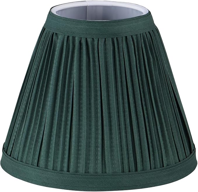 Aspen Creative 33123-5 Small Pleated Empire Shape Chandelier Clip-On Lamp Shade, Hunter Green, 3" Top x 6" Bottom x 5" Slant, 5 Pack