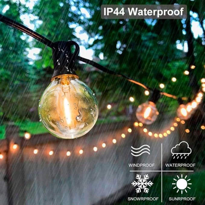 25 Pack G40 Led Replacement Light Bulbs,E12 Screw Base Shatterproof LED Globe Bulbs Light for Outdoor String Lights,0.6 Watt Equvalent to 5 Watt Incandescent Bulbs,Warm White