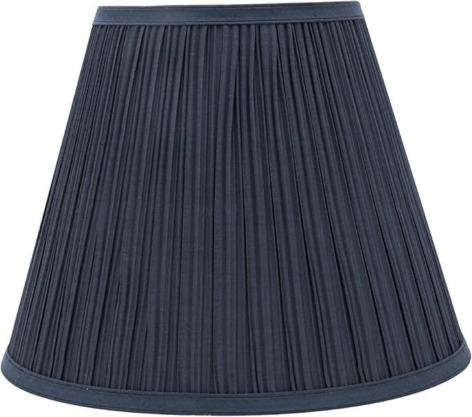 Aspen Creative 33051A, Hardback Empire Transitional Spider Lamp Shade, Mushroom Pleated Stone Blue, 7" Top x 13" Bottom x 10" Slant