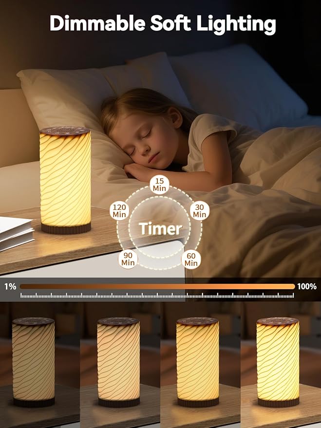 Sound Machine with Night Light, White Noise Sound Machine Mood Lamp for Adult Relaxation - 24 Soothing Sounds, Bluetooth Speaker, Touch Control, Timer, Adjustable Volume & Brightness for Bedroom