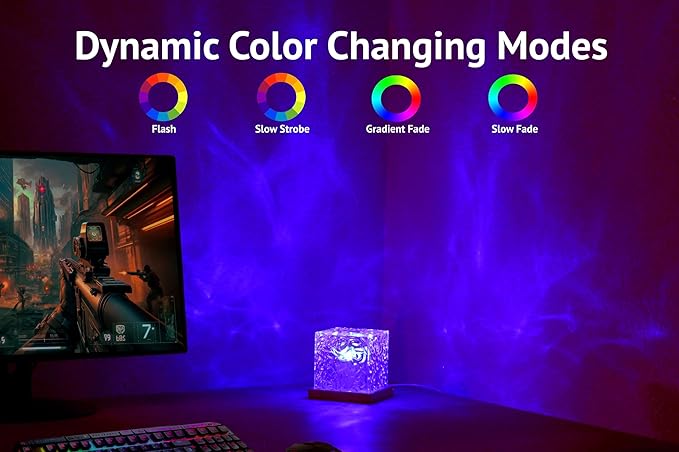 Ocean Wave Light Projector | Northern Lights Aurora & Crystal Ripple Lamp | Ocean Mood & Night Light with Remote, Multi-Mode Moving Waves & Aurora Effects for Bedroom, Living Room & Romantic Ambience