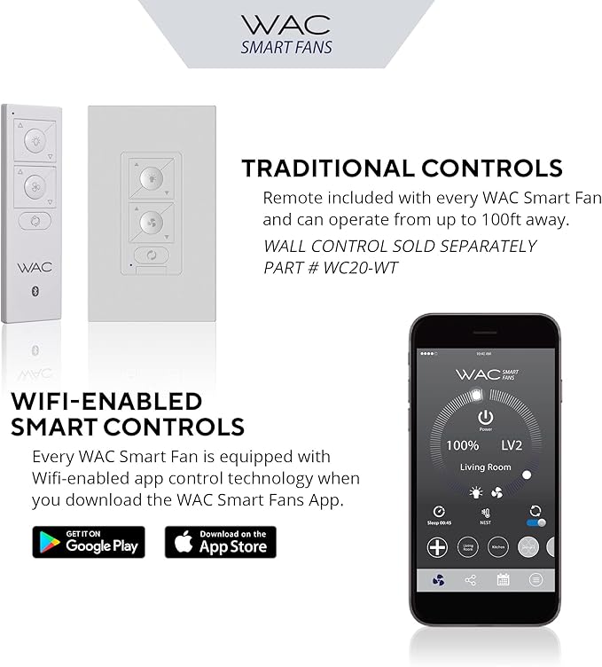 WAC Lighting Hug 3 Blades Aluminum Smart Flush Mount Ceiling Fan in Matte Black