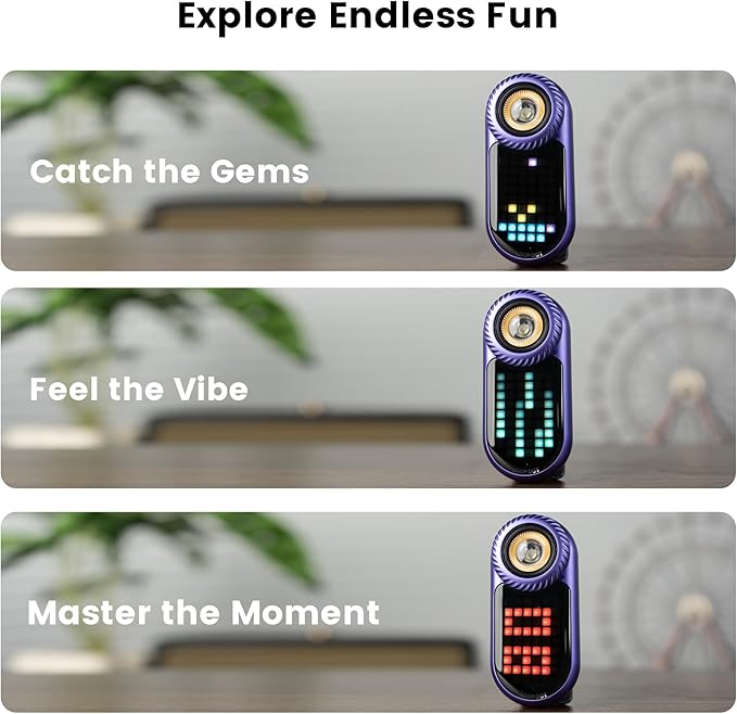 LOOPDOT EDC Flashlight – Rechargeable Small and Powerful LED Flashlight with RGB Pixel Display, Interactive Games, Adjustable Brightness – Cool Gadget Gift for Kids & Adults (Purple)