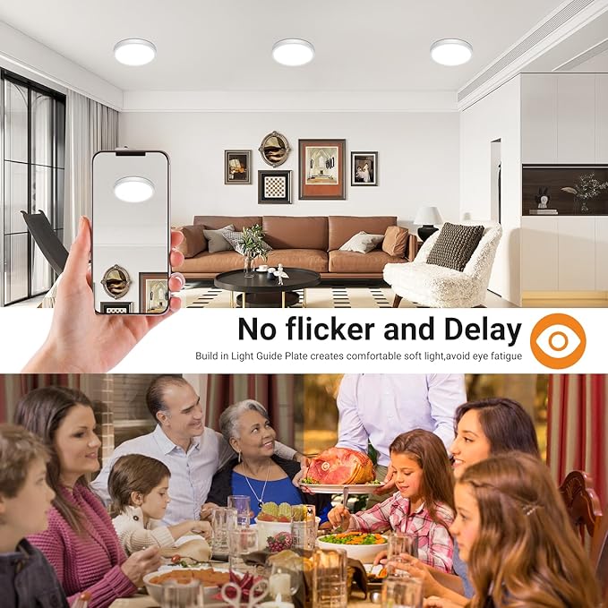 slochi 1Pack LED Flush Mount Ceiling Light Fixture, 7 Inch 15W, 1500LM, Super Slim 0.7 Inch, 3000K-6500K Adjustable Low Profile LED Ceiling Lights for Bathroom, Closet, Hallway(White)