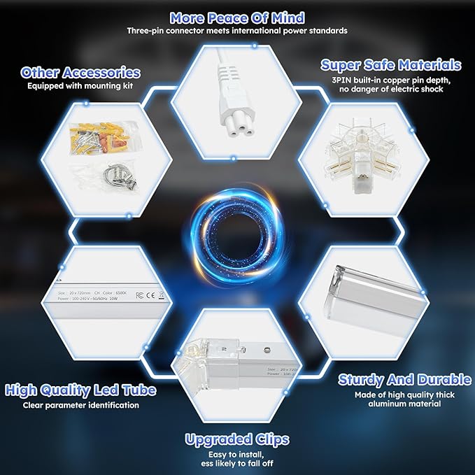 Triangle LED Garage Light - 71 Pack Hexagonal Lights, 710W 78100LM Super Bright Garage Ceiling Lights, Larger Size Honeycomb Light for Warehouse Workshop Gym Basement Car Care Wash Room