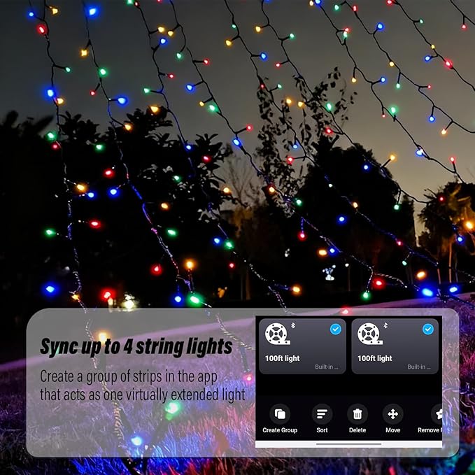 Smart Color Changing Christmas Lights, 66FT 200LEDs RGB-IC String Lights, 80+ Modes, Timer, Remote & App Control, Christmas Decorations for Xmas TreeIndoor Outdoor Holiday