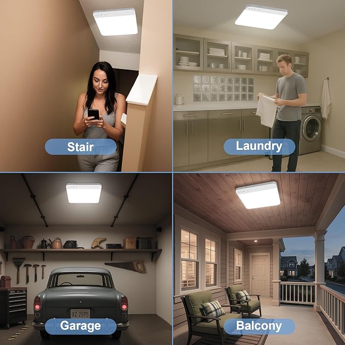 Rechargeable Motion Sensor Closet Light with Remote - Magnetic Wireless Ceiling Lights, 400LM Closet Lights Motion Sensored Indoor for Bathroom Shower Pantry Stairs Hallway