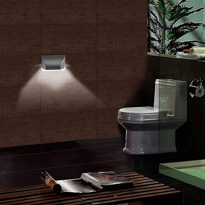 Key Light Door Lights, Small Motion Sensor Light with 4 LED Bulbs, Battery Powered Night Lights for Hallway, Stairway, Kitchen, Closet, Bedroom (2 Pack Silver)