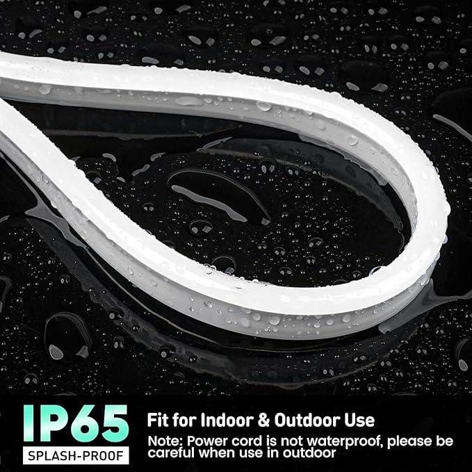 GZBtech RGB LED Neon Rope Lights 100FT/30M, AC 110-120V Waterproof Color Changing LED Rope Light with Remote Control, Dimmable Multi Color Strip Lighting for Indoor Outdoor Commercial Use, ETL Listed