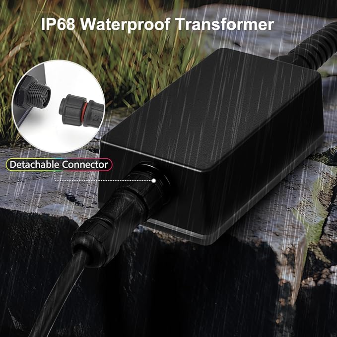RGB Pond Light with APP, 6W Frog Fountain Lights with 12V Transformer, IP68 Waterproof Underwater Pond Lights with 32FT Cables for Ponds Waterfall Fountain Gardens Water Feature, 1 SpotLights